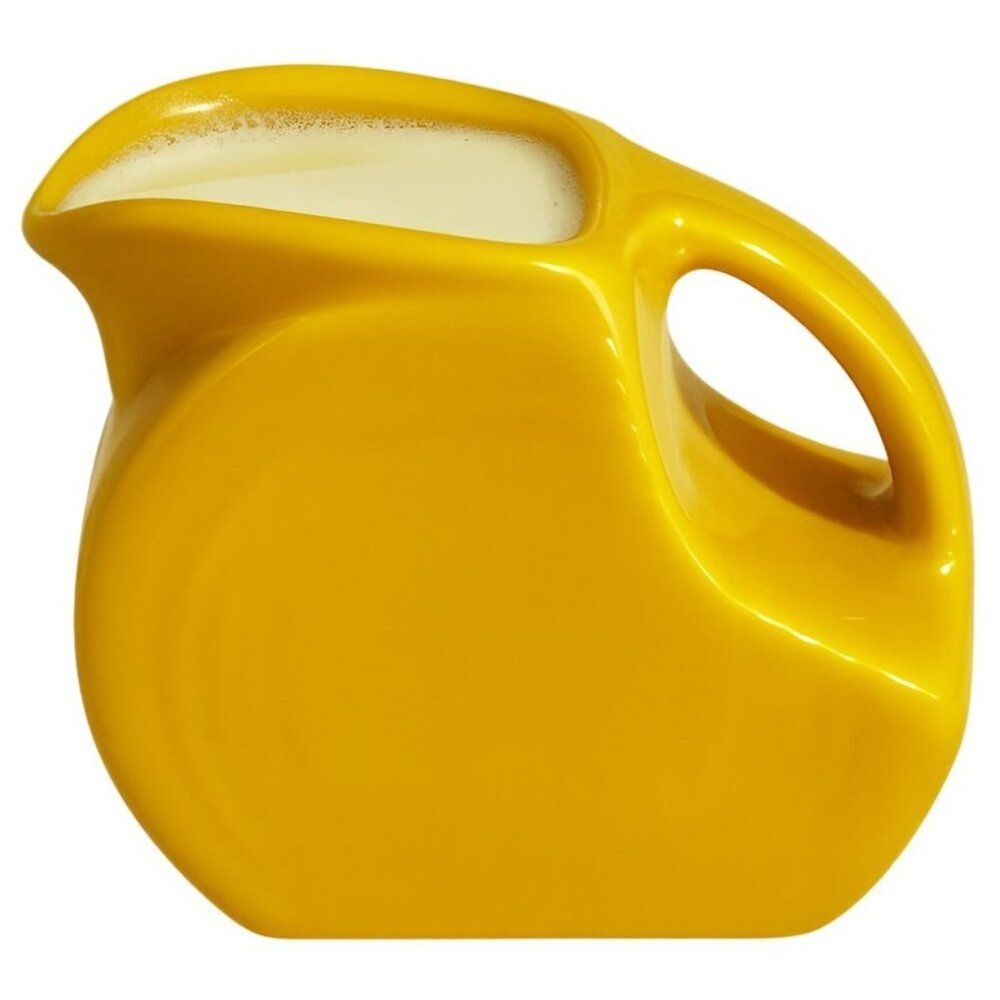 Fiestaware Fiesta Small Mini Disk Pitcher CARAFE Daffodil Yellow 4 CERAMIC